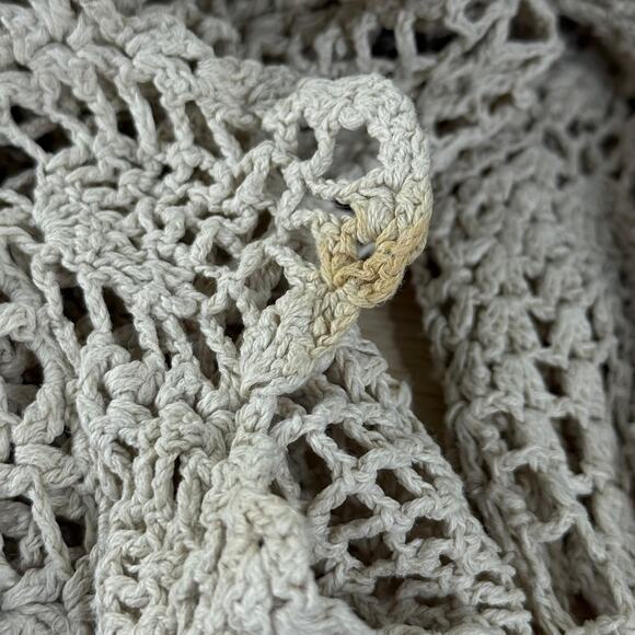 Y2k Crochet Cardigan Sweater Gloomy Coquette Cottage Coastal Grandma Prairie L - Picture 5 of 5